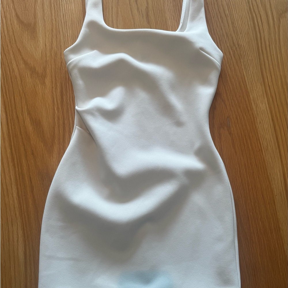 Aritzia White Square-Neck Mini Dress